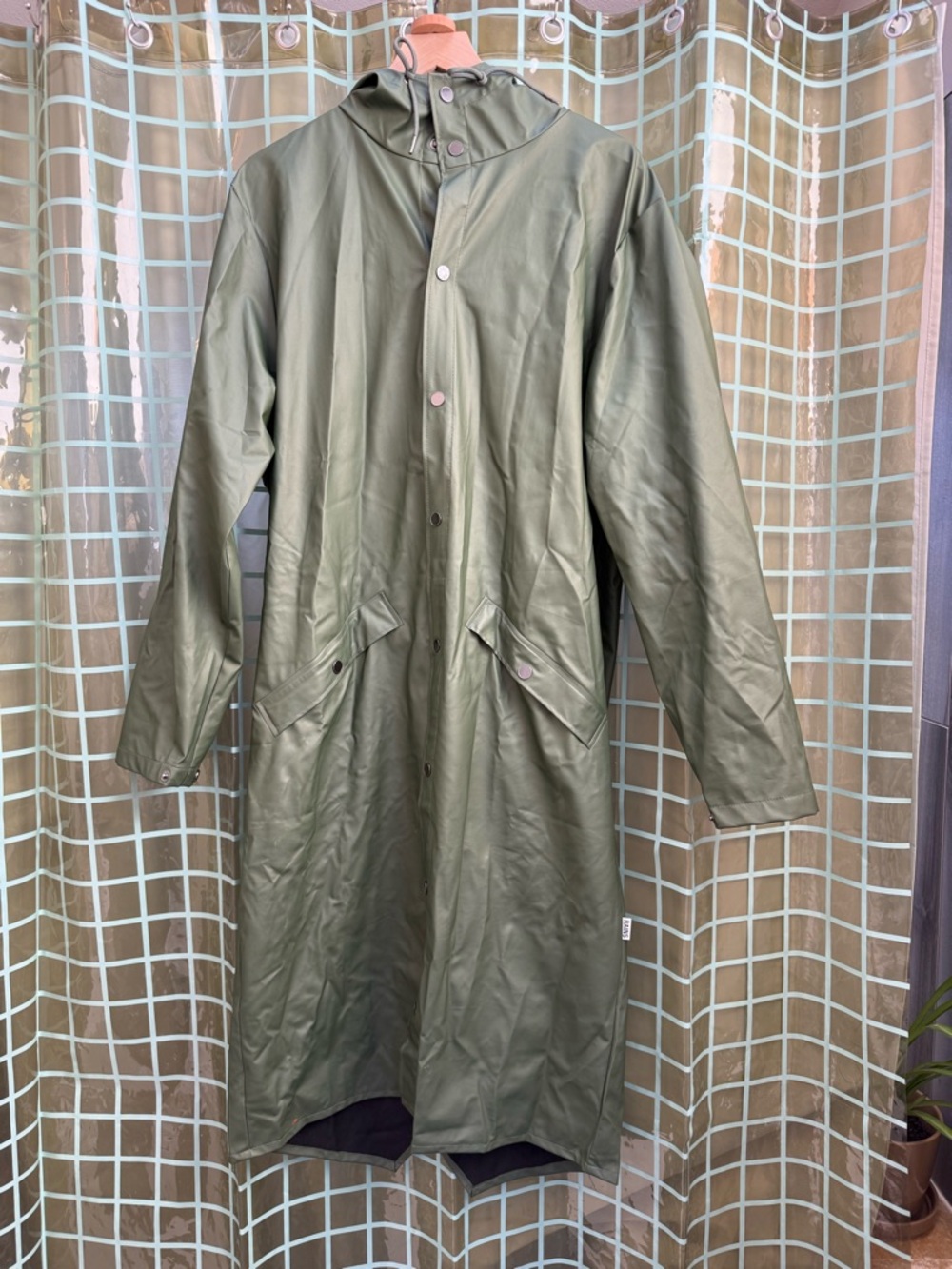 Rains Olive Green Raincoat Waterproof - Picture 2 of 5